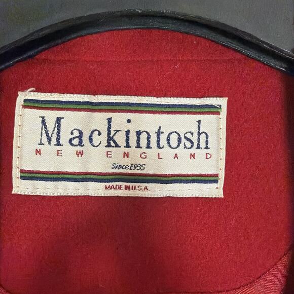 Vintage Mackintosh Over Car Pea Dress Coat Jacket Womens Pure Wool USA Red 2X - Picture 2 of 9